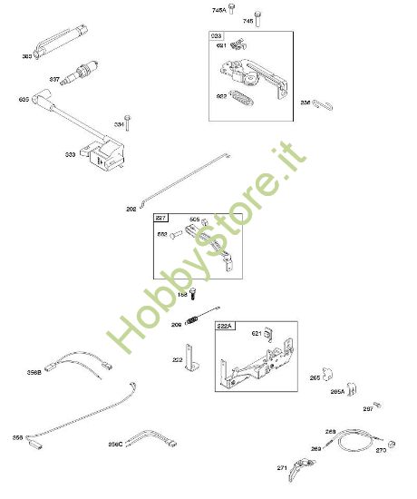 B - Armatura, comandi, sistema elettrico, molla regolatore, accensione, candela di accensione B&S - 09 €¦ 093J02-0062-H1 brand Stihl